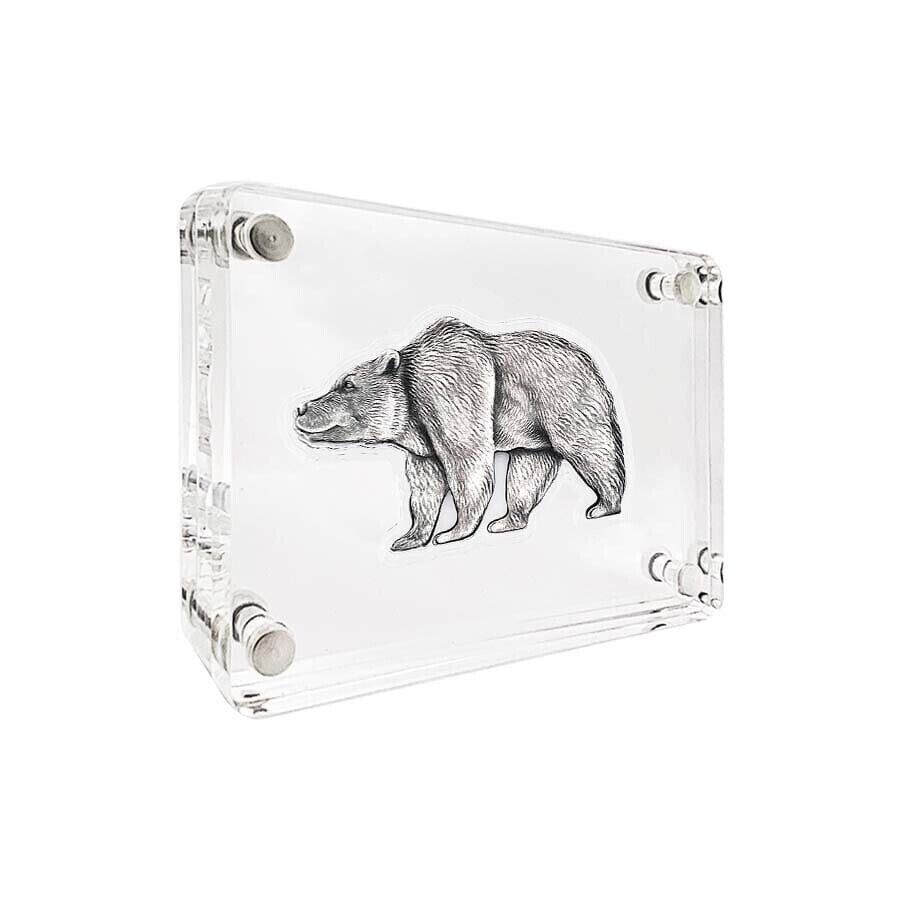 1 Oz Silver Coin 2021 Chad 500 CFA Francs Bear Shaped Antiqued High Relief-classypw.com-6