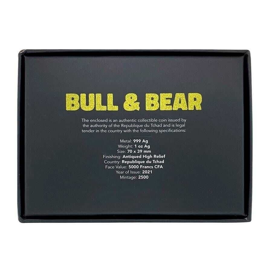 1 Oz Silver Coin 2021 Chad 500 CFA Francs Bear Shaped Antiqued High Relief-classypw.com-8