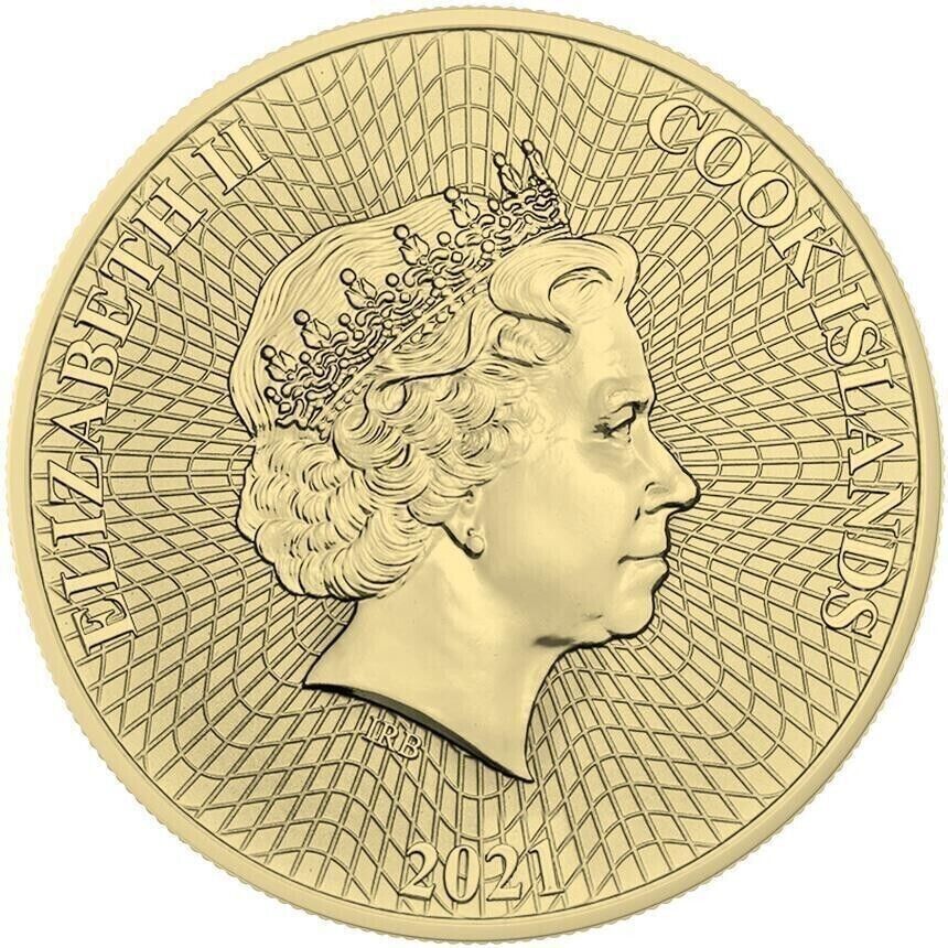 1 Oz Silver Coin 2021 Cook Islands $1 Sea Star Seabed Yellow Gold Star Crystals-classypw.com-3