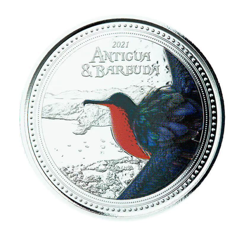 1 Oz Silver Coin 2021 EC8 Antigua &amp; Barbuda $2 Scottsdale Color - Frigatebird-classypw.com-1