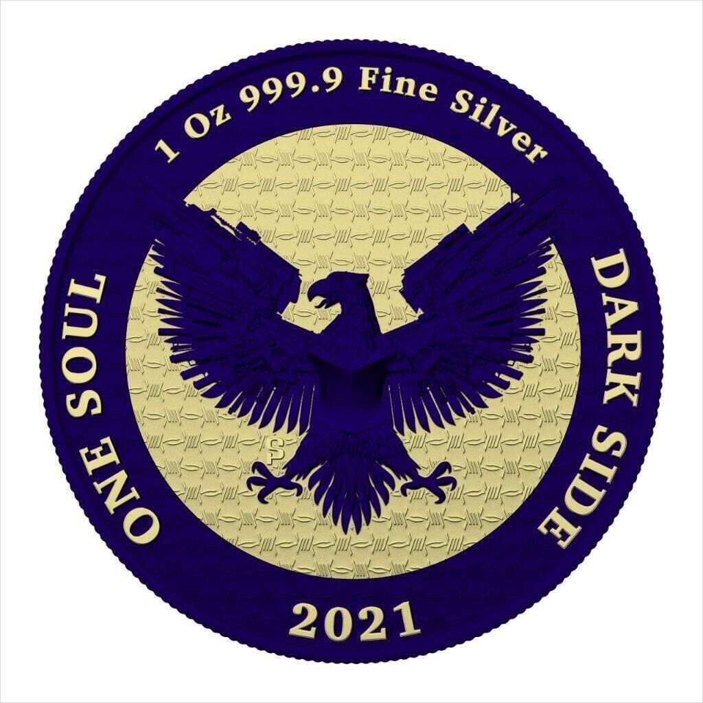 1 Oz Silver Coin 2021 Liberator Skull One Soul Superheroes - Batman-classypw.com-2