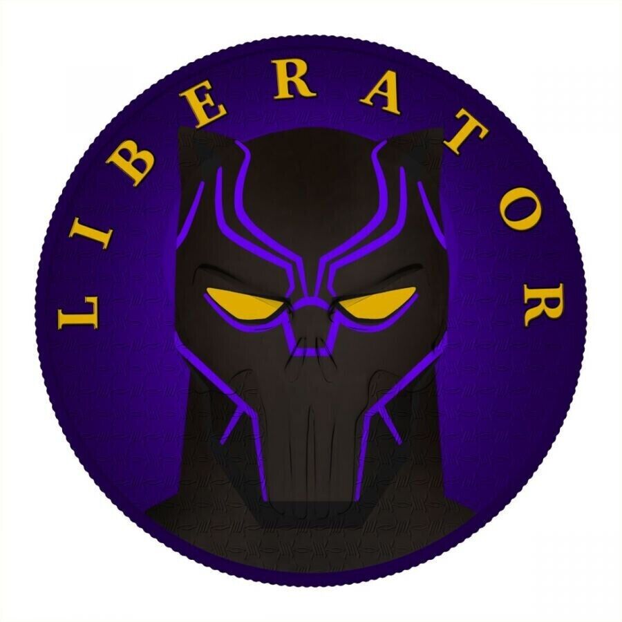 1 Oz Silver Coin 2021 Liberator Skull One Soul Superheroes - Black Panther-classypw.com-1