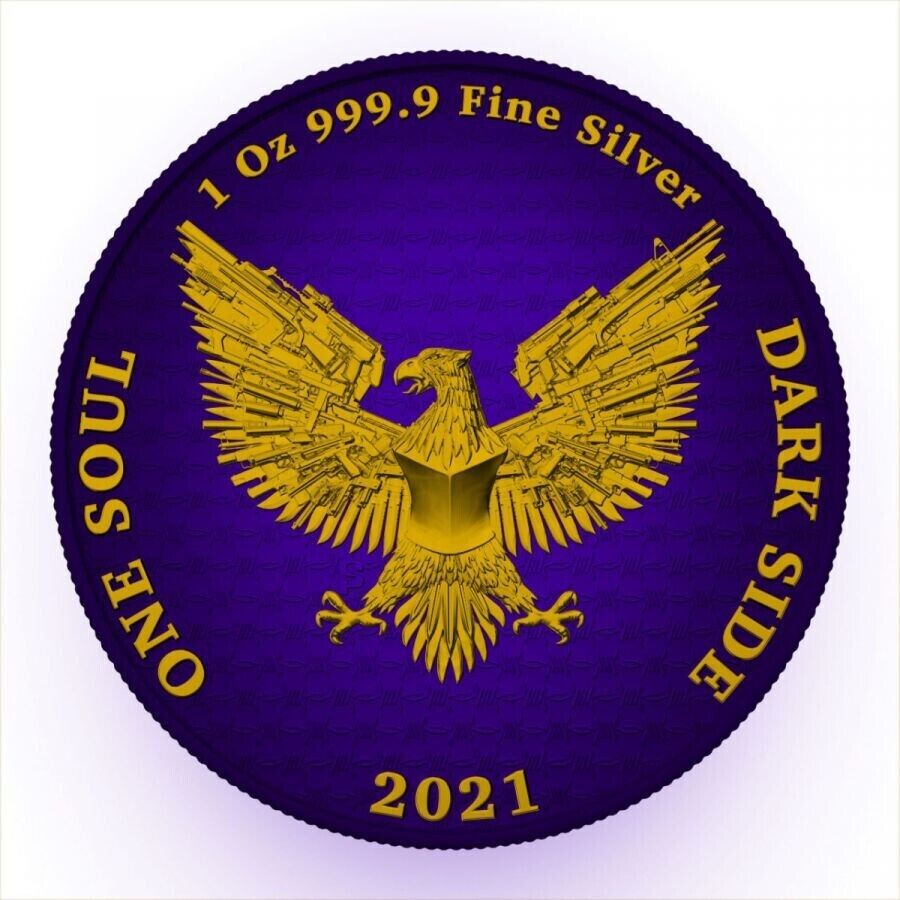 1 Oz Silver Coin 2021 Liberator Skull One Soul Superheroes - Black Panther-classypw.com-2