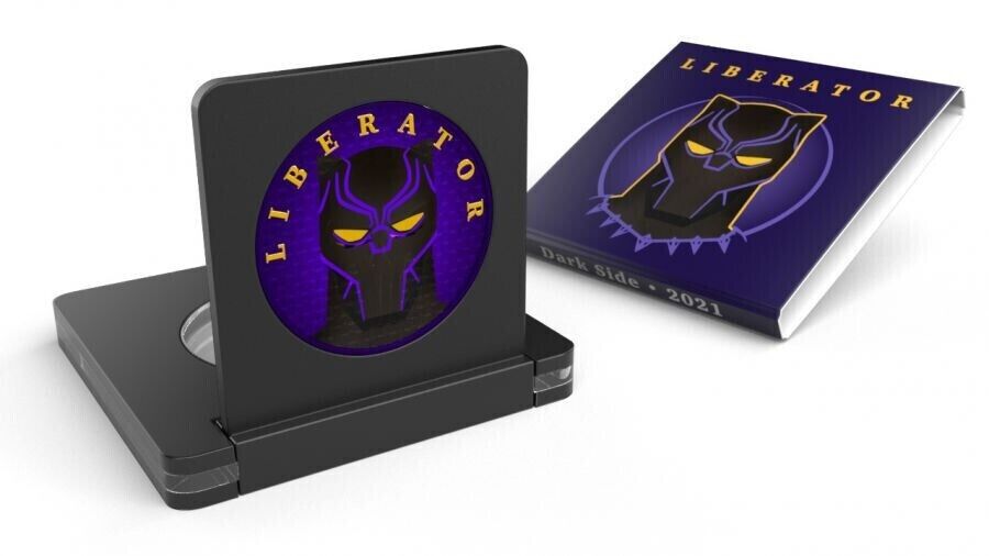 1 Oz Silver Coin 2021 Liberator Skull One Soul Superheroes - Black Panther-classypw.com-3