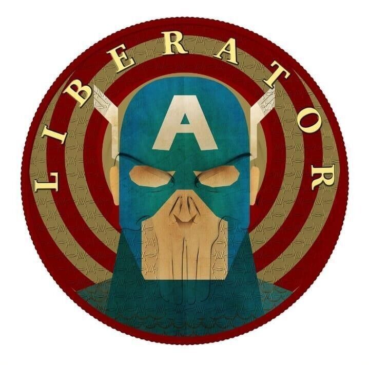 1 Oz Silver Coin 2021 Liberator Skull One Soul Superheroes - Captain America-classypw.com-1