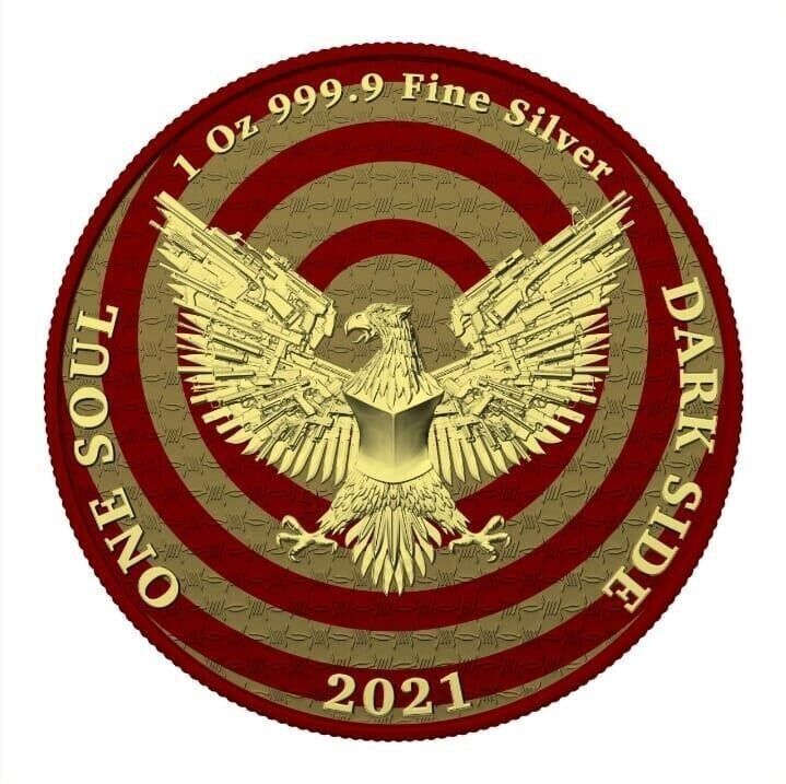 1 Oz Silver Coin 2021 Liberator Skull One Soul Superheroes - Captain America-classypw.com-2