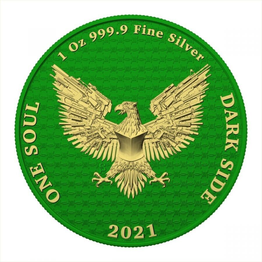 1 Oz Silver Coin 2021 Liberator Skull One Soul Superheroes - Green Lantern-classypw.com-1