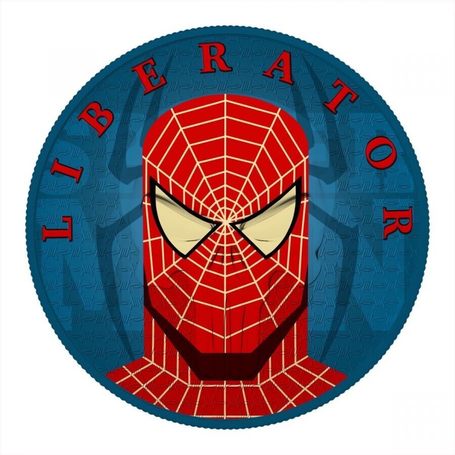 1 Oz Silver Coin 2021 Liberator Skull One Soul Superheroes - Spider-Man-classypw.com-1
