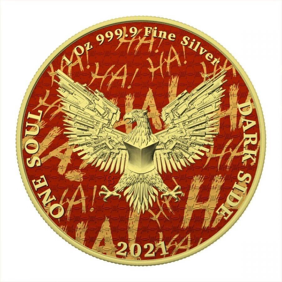 1 Oz Silver Coin 2021 Liberator Skull One Soul Superheroes Villains - The Joker-classypw.com-2