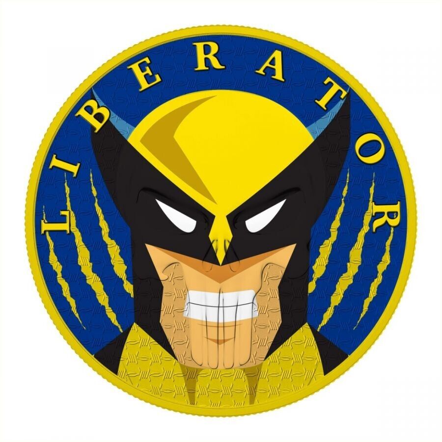 1 Oz Silver Coin 2021 Liberator Skull One Soul Superheroes - X-men Wolverine-classypw.com-1