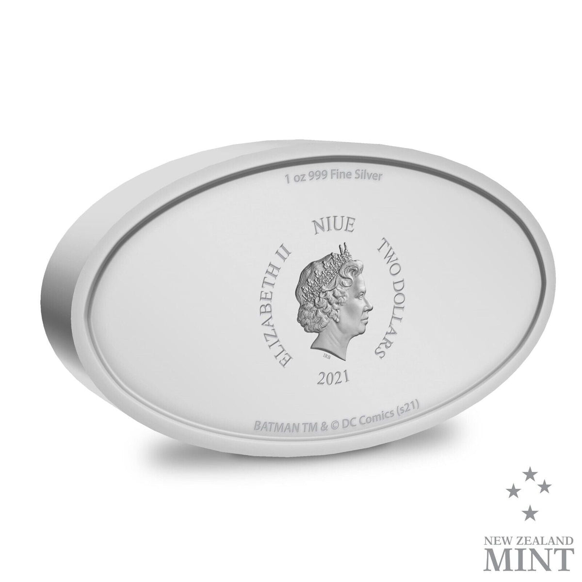 1 Oz Silver Coin 2021 Niue $2 DC Comics Batman Logo Colorized Shaped Proof