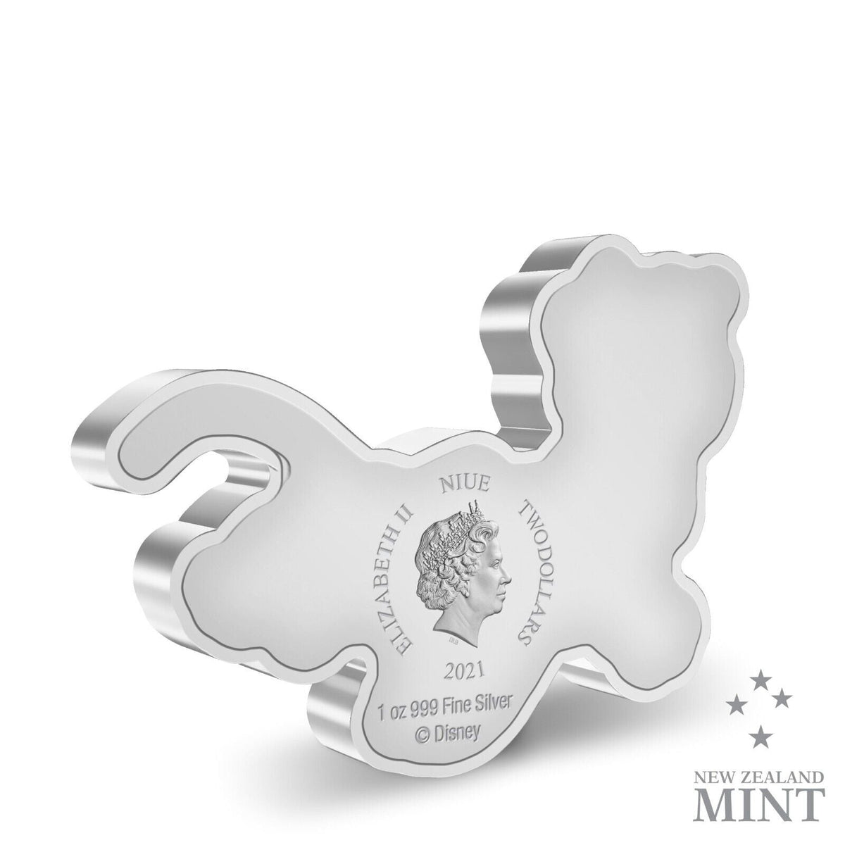 1 Oz Silver Coin 2021 Niue Mickey &amp; Friends Pluto Silver Colorized Shaped Proof