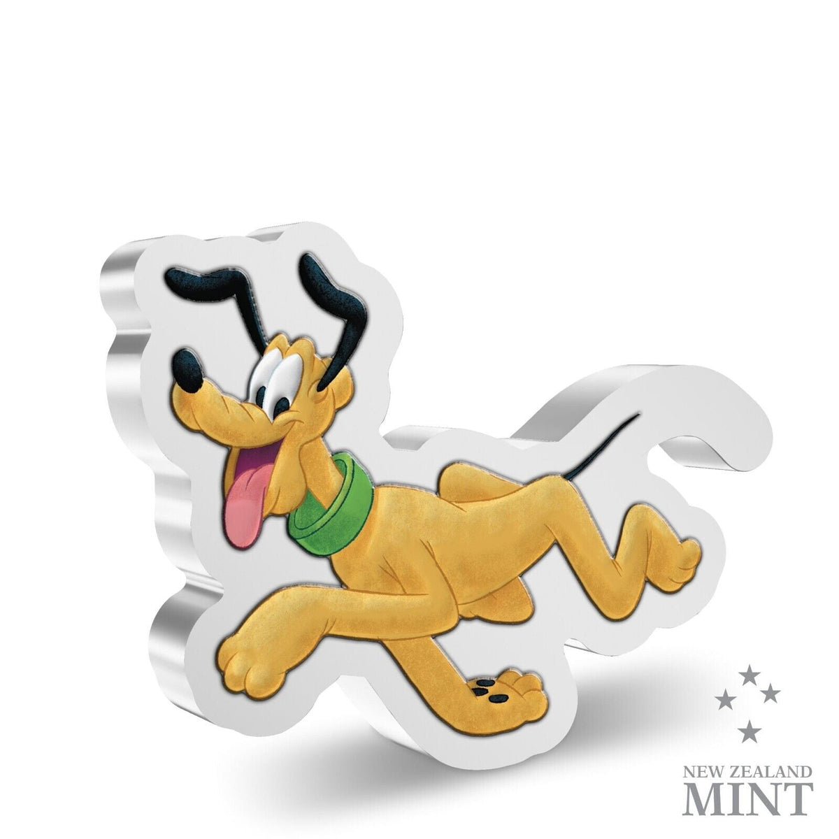 1 Oz Silver Coin 2021 Niue Mickey &amp; Friends Pluto Silver Colorized Shaped Proof