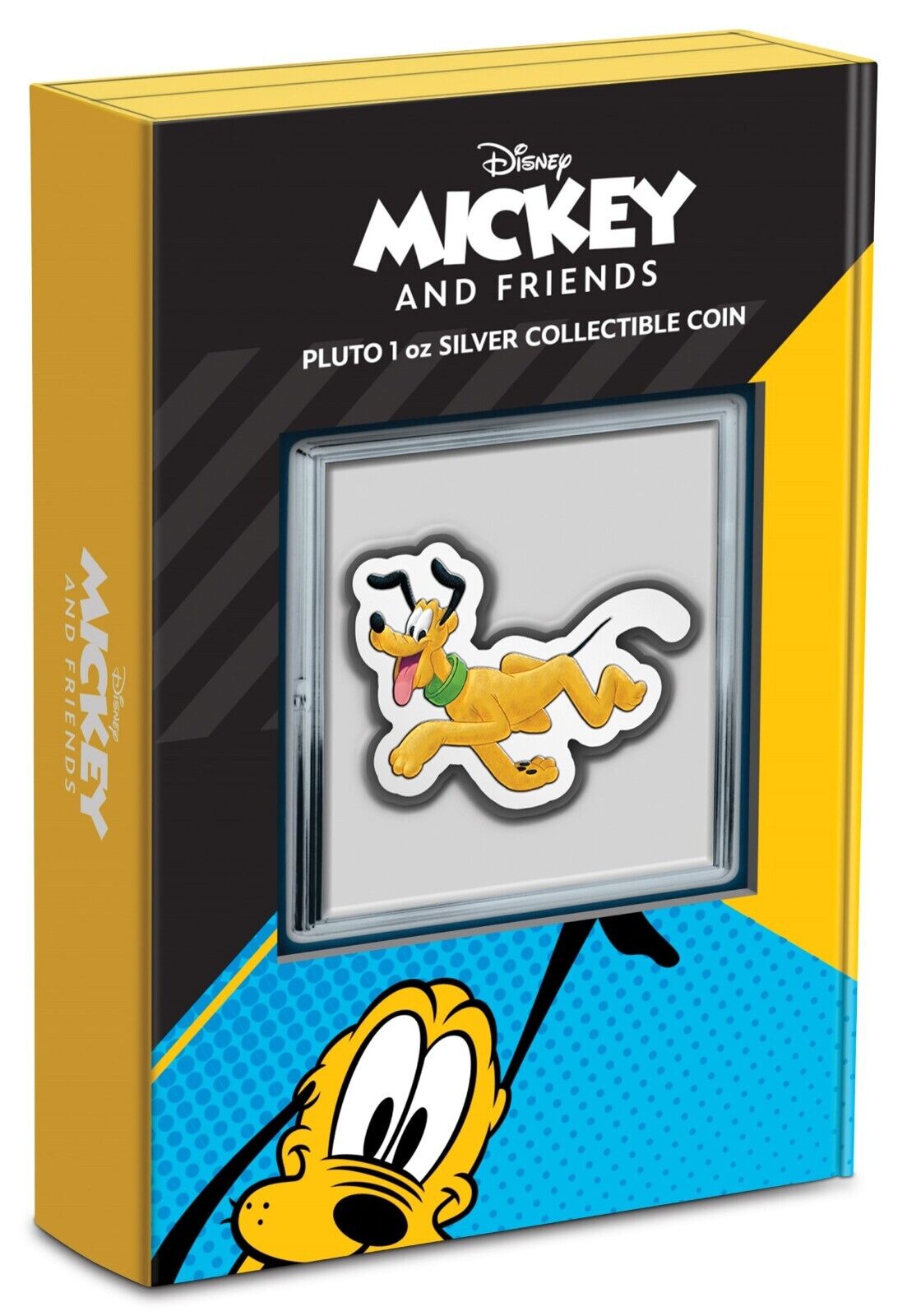 1 Oz Silver Coin 2021 Niue Mickey &amp; Friends Pluto Silver Colorized Shaped Proof