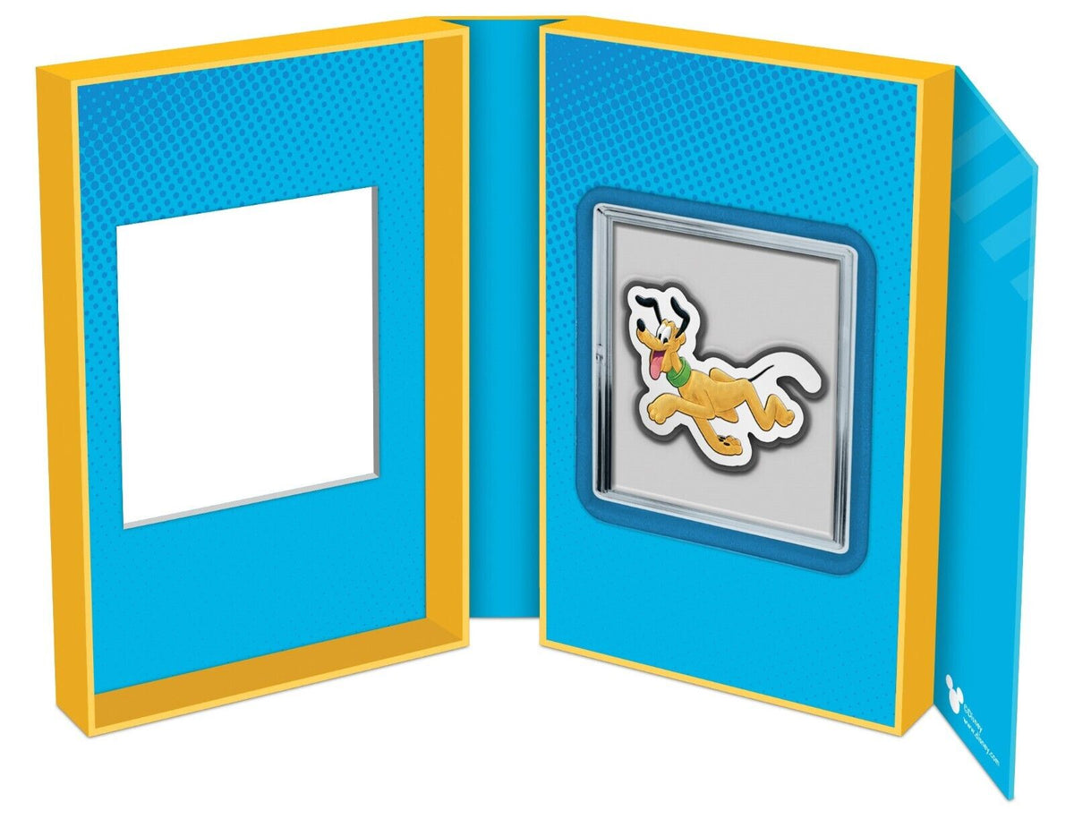 1 Oz Silver Coin 2021 Niue Mickey &amp; Friends Pluto Silver Colorized Shaped Proof