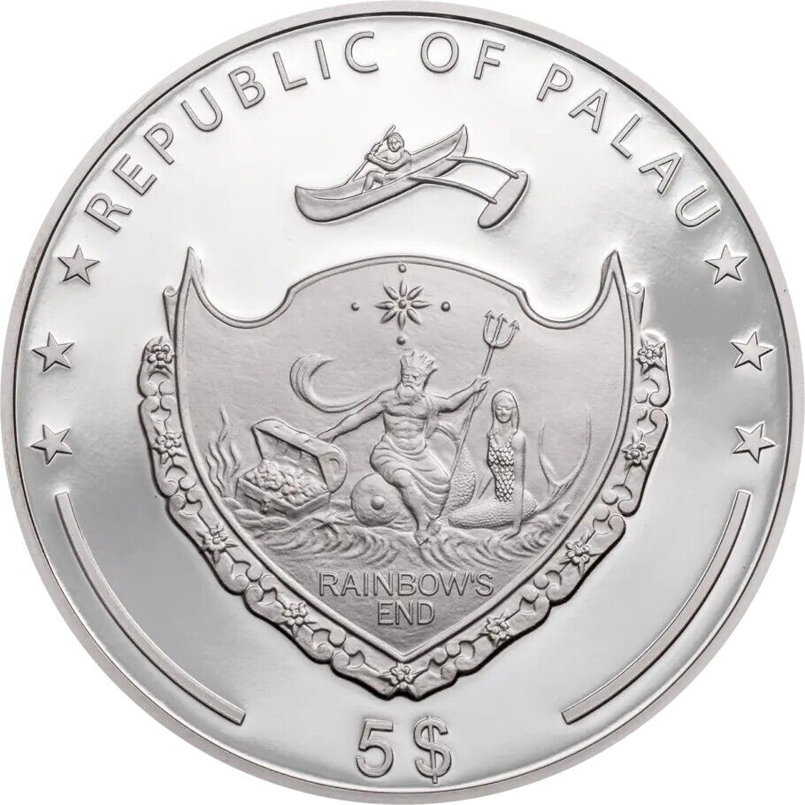 1 Oz Silver Coin 2021 Palau $5 Color Proof Hand of Hamsa-classypw.com-2