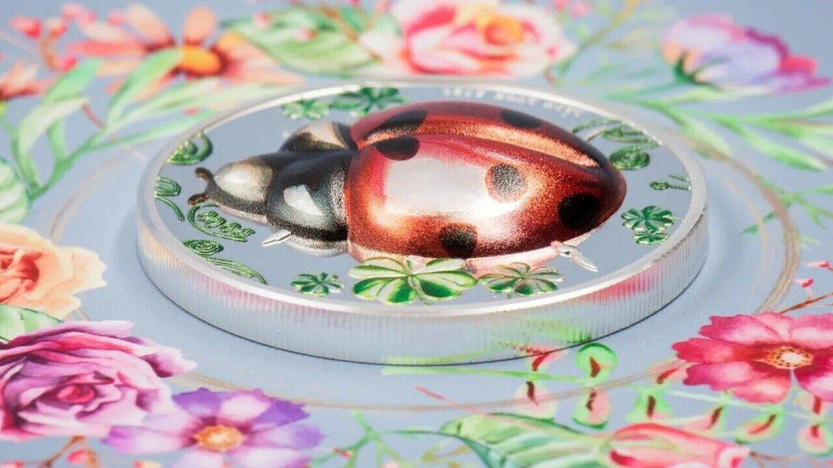 1 Oz Silver Coin 2021 Palau $5 Lady Luck Lady Bug High Relief PR 70 Ultra Cameo-classypw.com-4