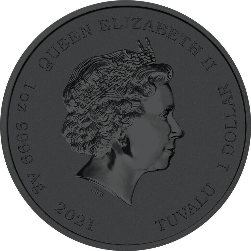1 Oz Silver Coin 2021 Tuvalu $1 The Simpsons Marge & Maggie Night Colored Coin-classypw.com-2