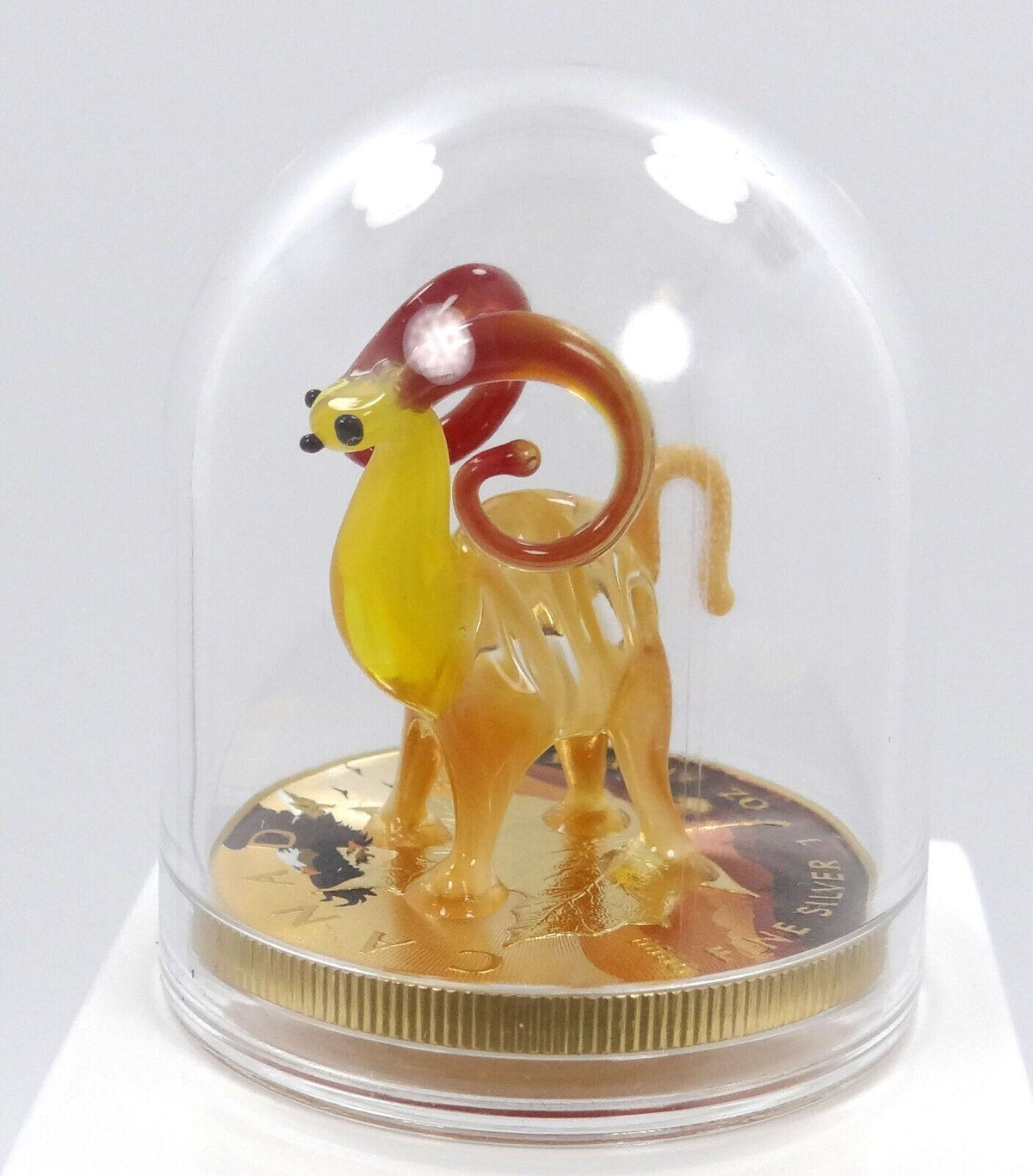 1 Oz Silver Coin 2022 $5 Canada Maple Leaf Murano Glass Bighorn Sheep Handmade-classypw.com-8