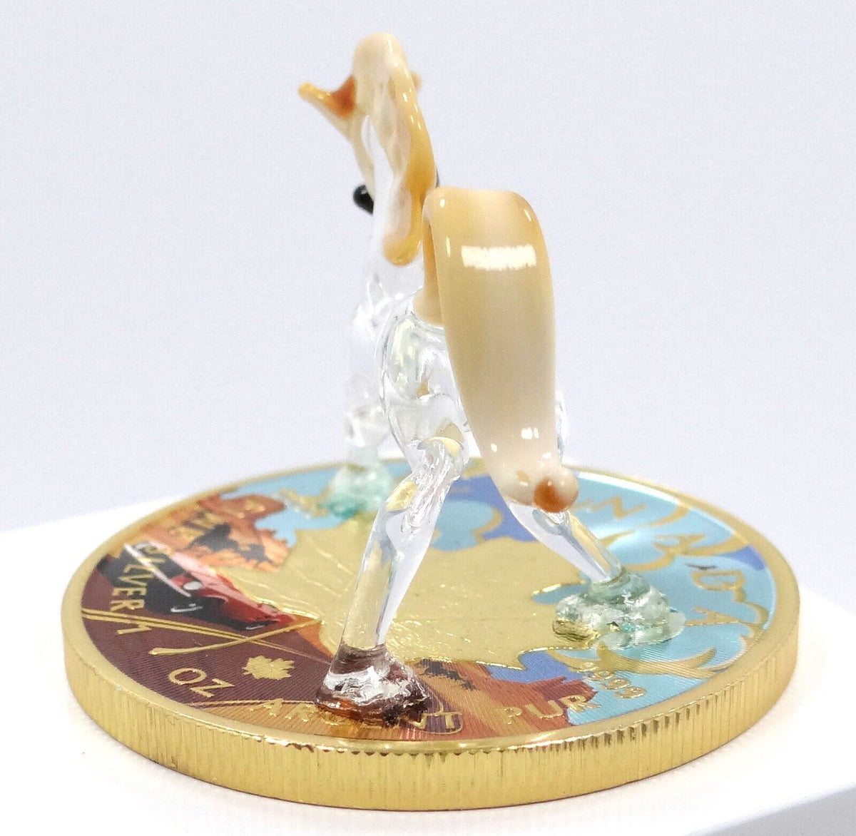 1 Oz Silver Coin 2022 $5 Canada Maple Leaf Murano Glass Mustang Horse Handmade-classypw.com-4