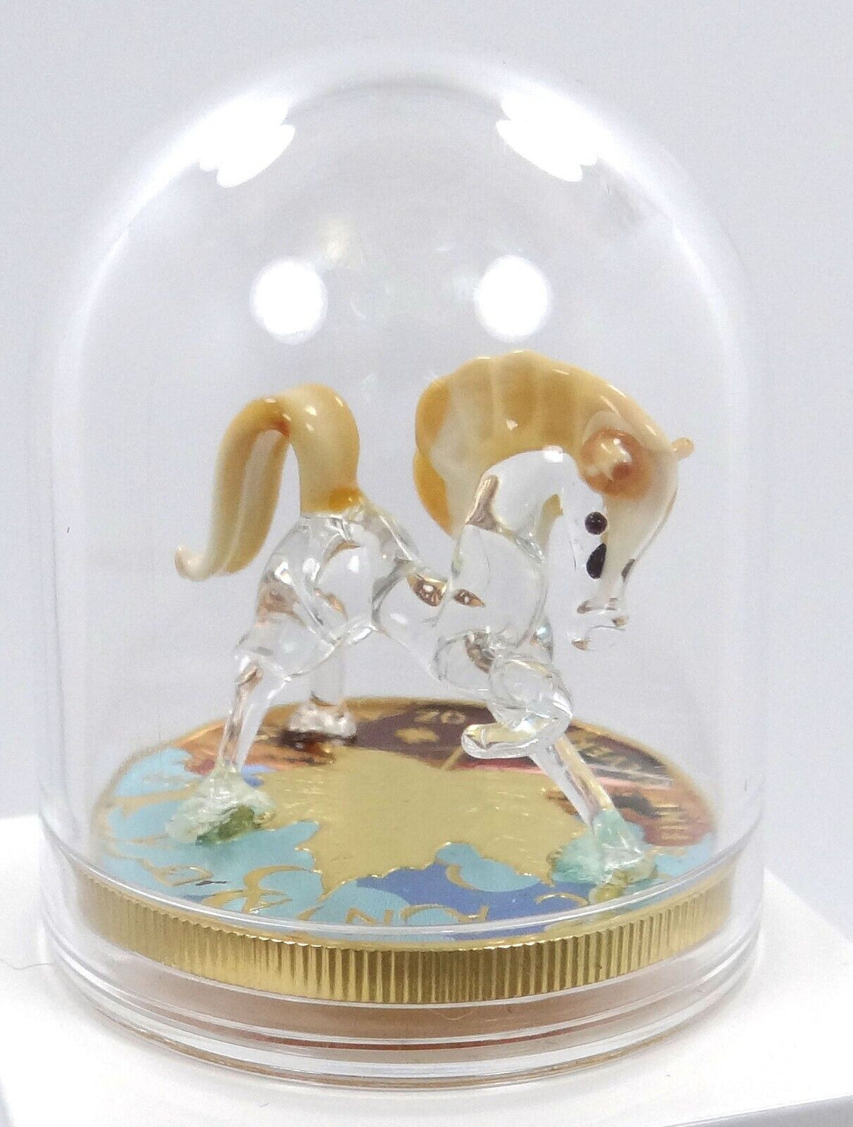 1 Oz Silver Coin 2022 $5 Canada Maple Leaf Murano Glass Mustang Horse Handmade-classypw.com-9