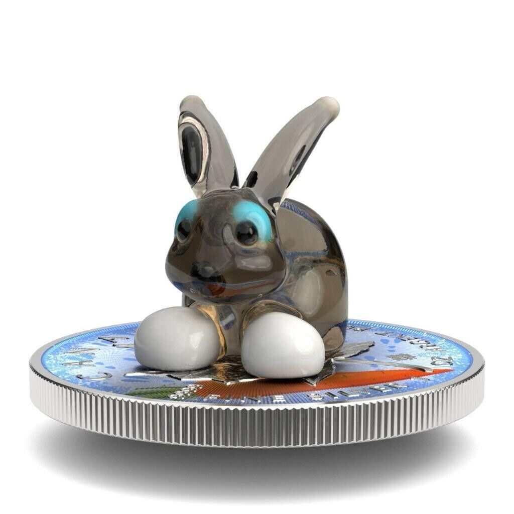 1 Oz Silver Coin 2022 $5 Canada Maple Leaf Murano Glass Series - Rabbit-classypw.com-1