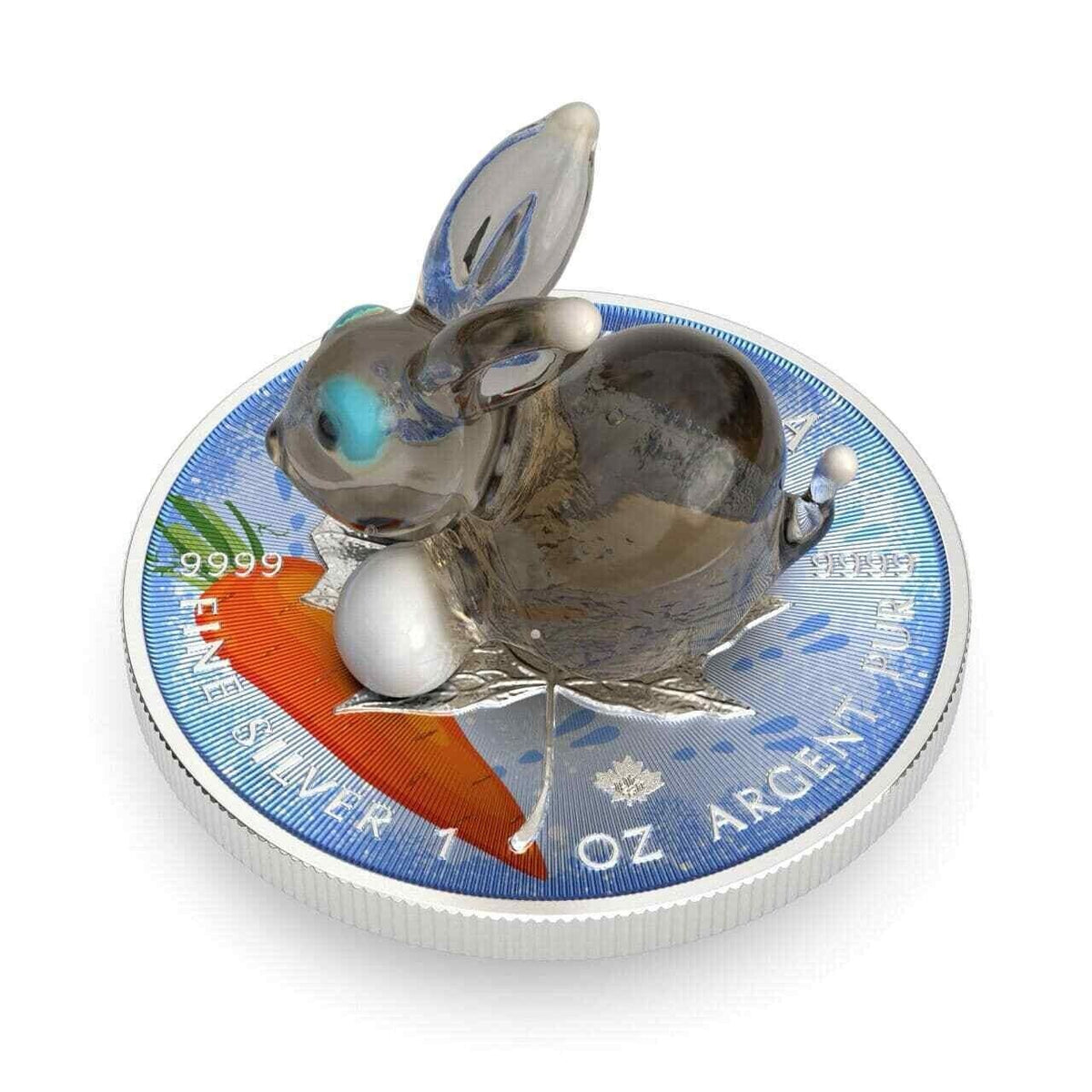 1 Oz Silver Coin 2022 $5 Canada Maple Leaf Murano Glass Series - Rabbit-classypw.com-3