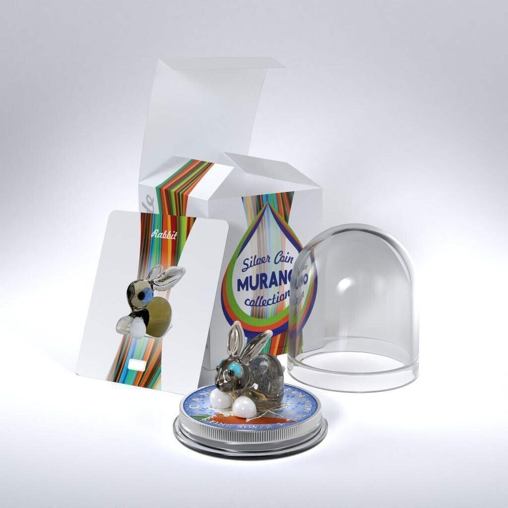 1 Oz Silver Coin 2022 $5 Canada Maple Leaf Murano Glass Series - Rabbit-classypw.com-7