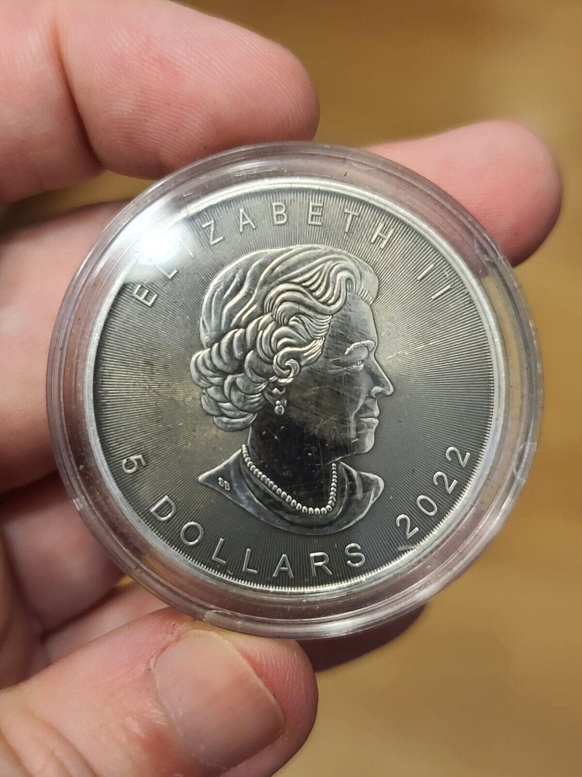 1 Oz Silver Coin 2022 $5 Canada Maple Leaf Real Wood Maple Leaf - Grey-classypw.com-1