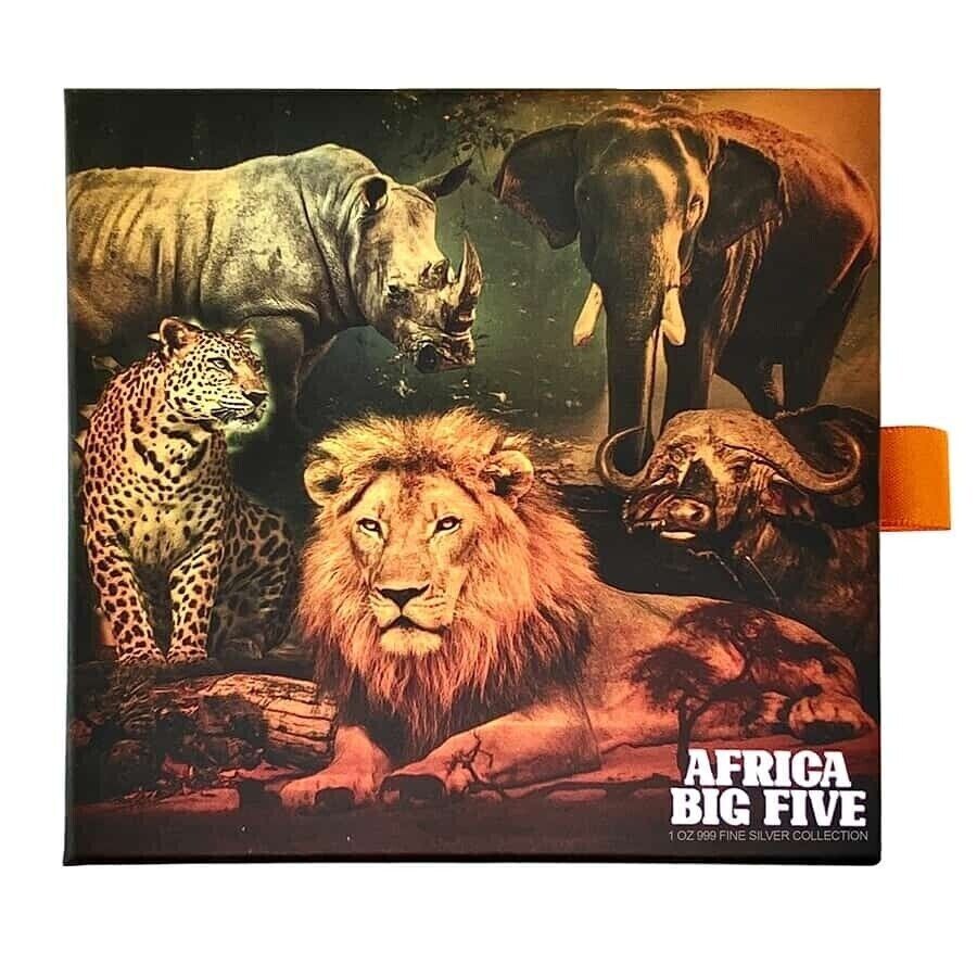 1 Oz Silver Coin 2022 Chad 500 CFA Francs Big Five Africa Shaped High Relief-classypw.com-7