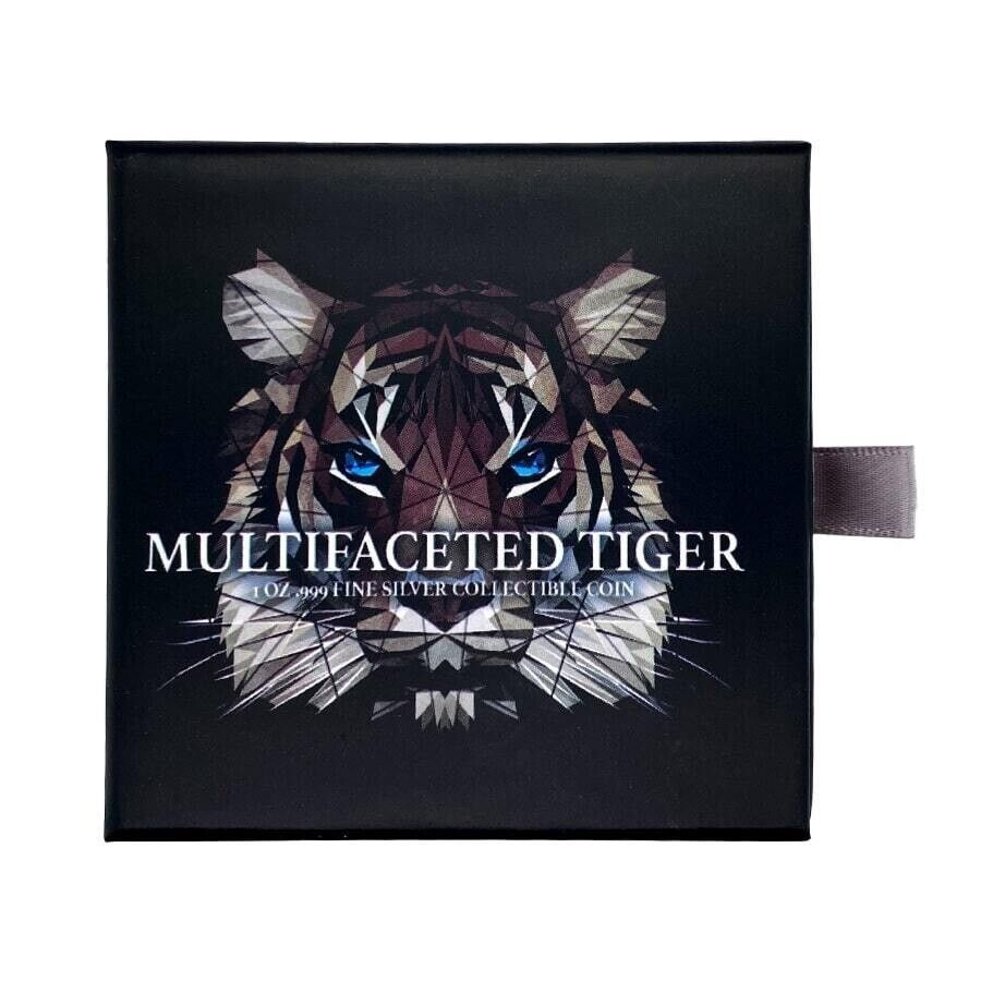1 Oz Silver Coin 2022 Chad 5000 Francs CFA Multifaceted Tiger Ultra High Relief-classypw.com-11