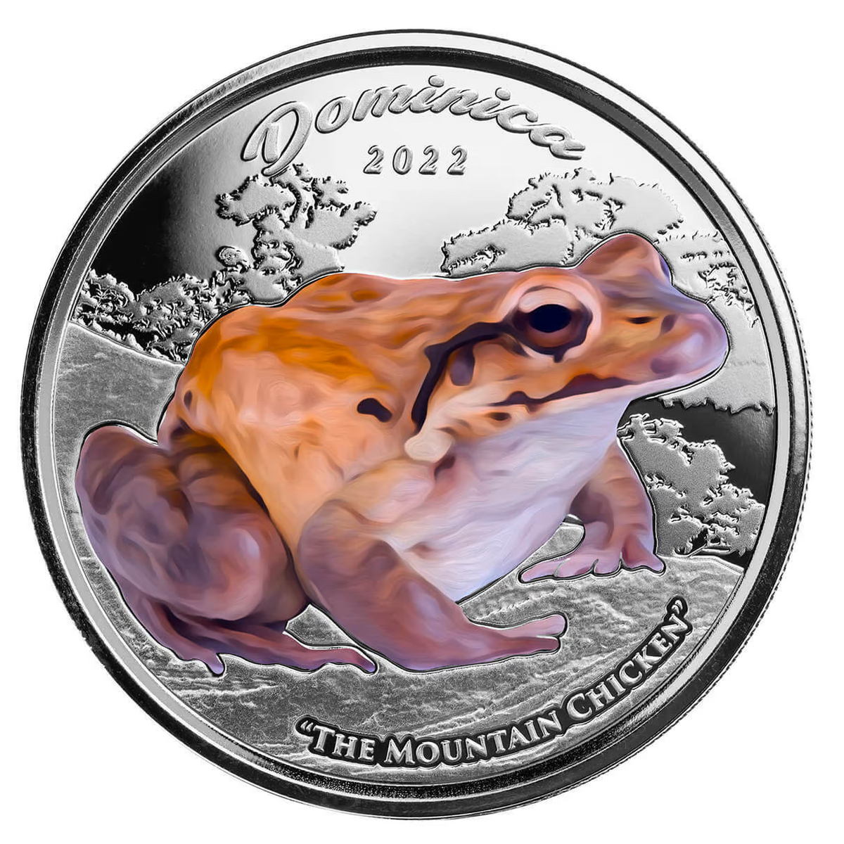 1 Oz Silver Coin 2022 Dominica $2 Scottsdale Mint Color Proof - Mountain Chicken-classypw.com-1