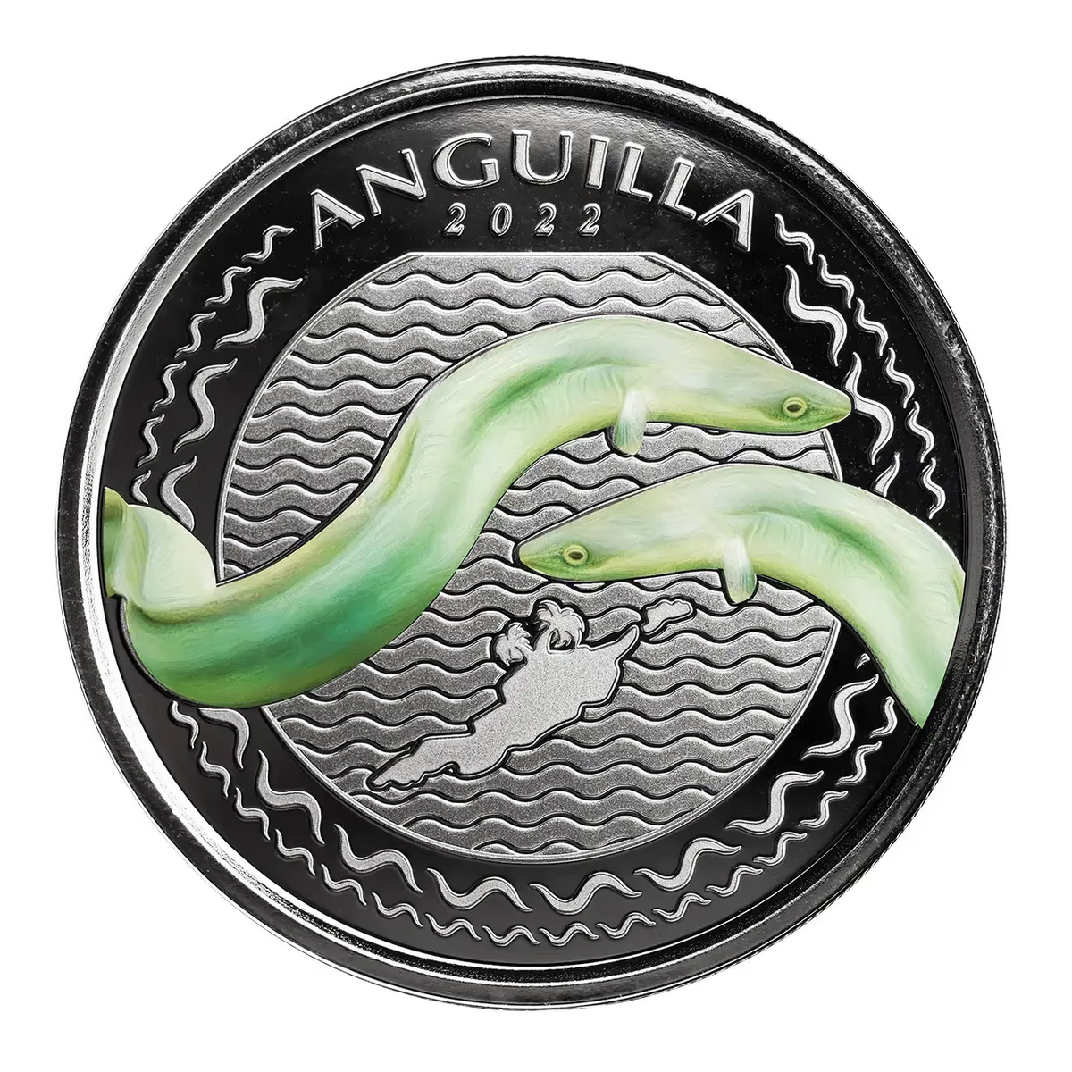 1 Oz Silver Coin 2022 EC8 Anguilla $2 Scottsdale Mint Color Proof - Eel-classypw.com-1