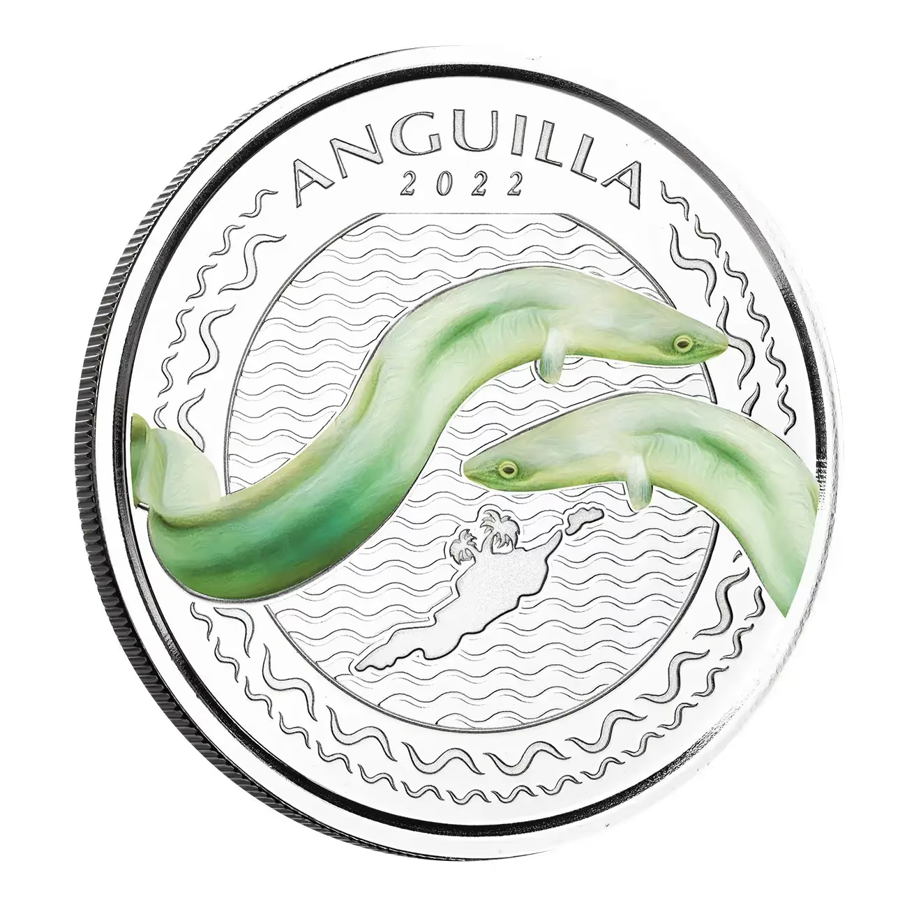 1 Oz Silver Coin 2022 EC8 Anguilla $2 Scottsdale Mint Color Proof - Eel-classypw.com-1