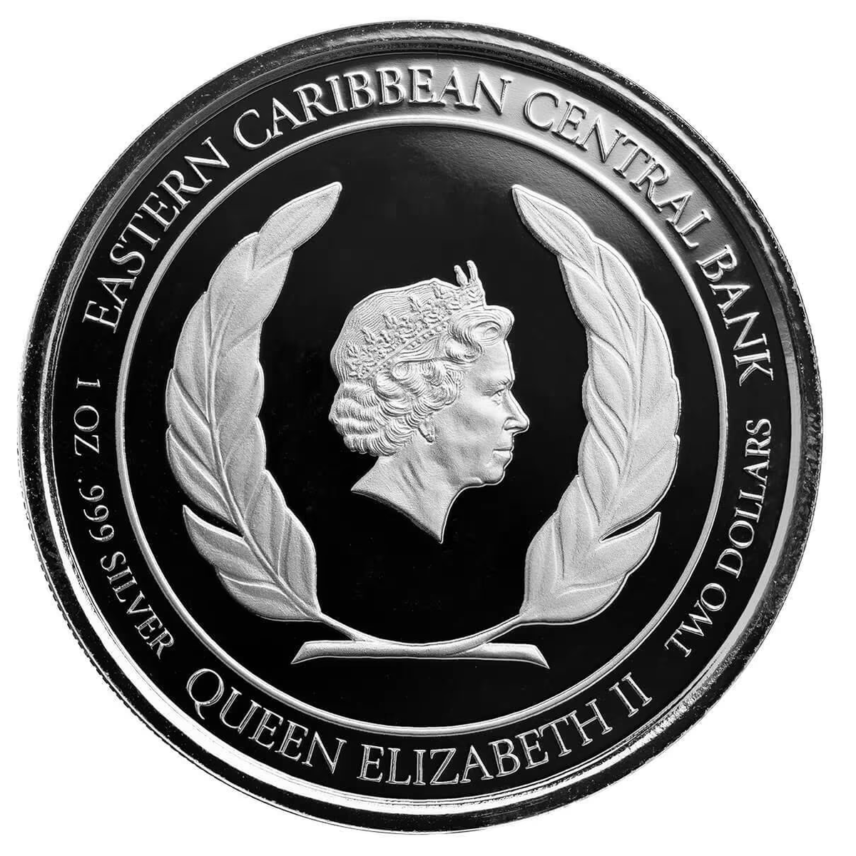 1 Oz Silver Coin 2022 EC8 Antigua &amp; Barbuda $2 Scottsdale Color - Coat of Arms-classypw.com-3