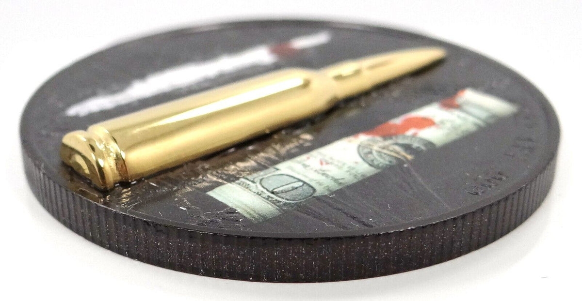 1 Oz Silver Coin 2022 Mexico Libertad Narcos 3D Gilded Bullet Insert Money Power-classypw.com-4