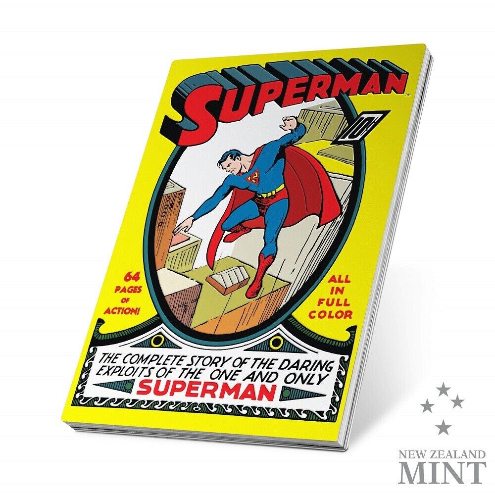 1 Oz Silver Coin 2022 Niue DC Comics Comix Superman #1 Colorized Proof Coin