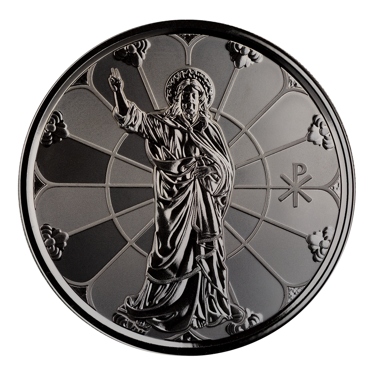 1 Oz Silver Coin 2022 Samoa 2 Tala Black Rhodium Proof - Jesus Light of Christ-classypw.com-2