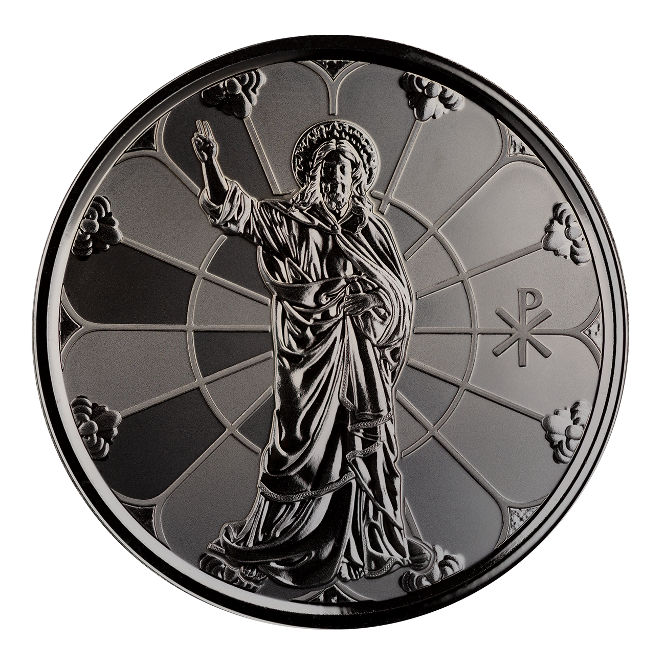 1 Oz Silver Coin 2022 Samoa 2 Tala Black Rhodium Proof - Jesus Light of Christ-classypw.com-1