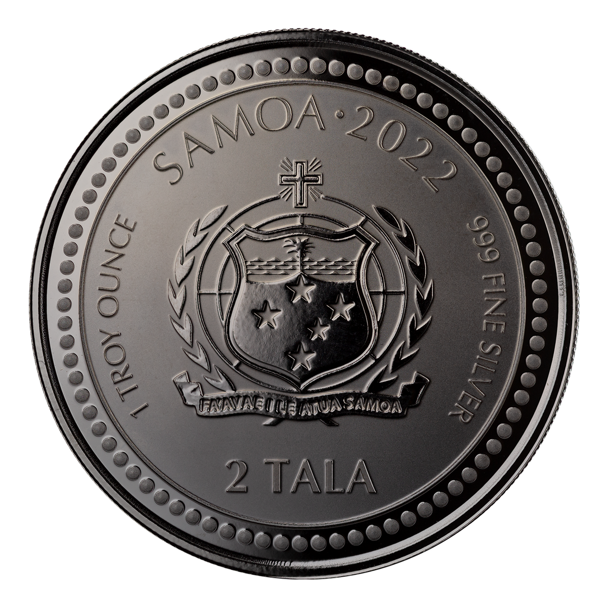 1 Oz Silver Coin 2022 Samoa 2 Tala Black Rhodium Proof - Jesus Light of Christ-classypw.com-3