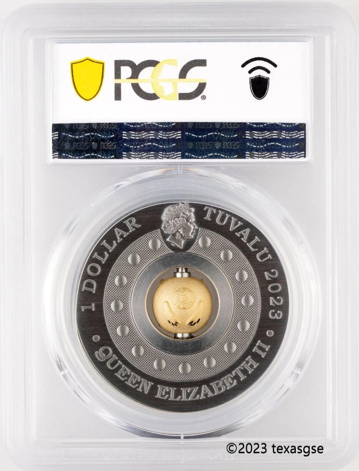 1 Oz Silver Coin 2023 $1 Tuvalu Rabbit Rotating Charm First Day PCGS PR70DCAM-classypw.com-2
