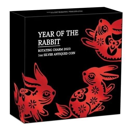 1 Oz Silver Coin 2023 $1 Tuvalu Rabbit Rotating Charm First Day PCGS PR70DCAM-classypw.com-4