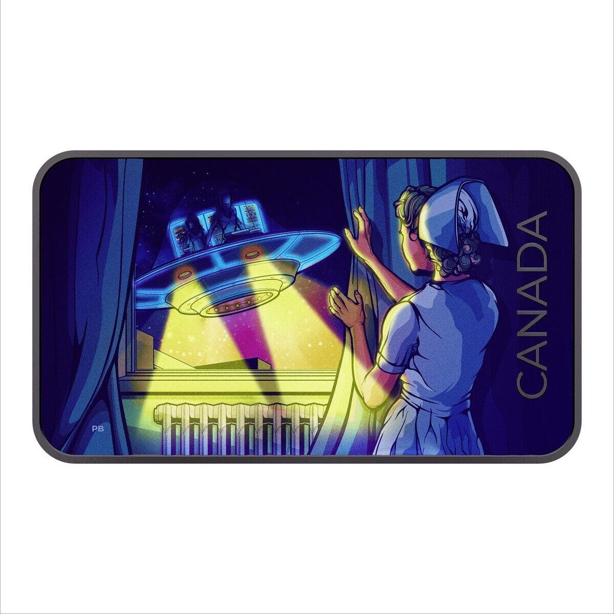 1 Oz Silver Coin 2023 $20 Canada's Unexplained Phenomena Duncan Incident UFO UV-classypw.com-3