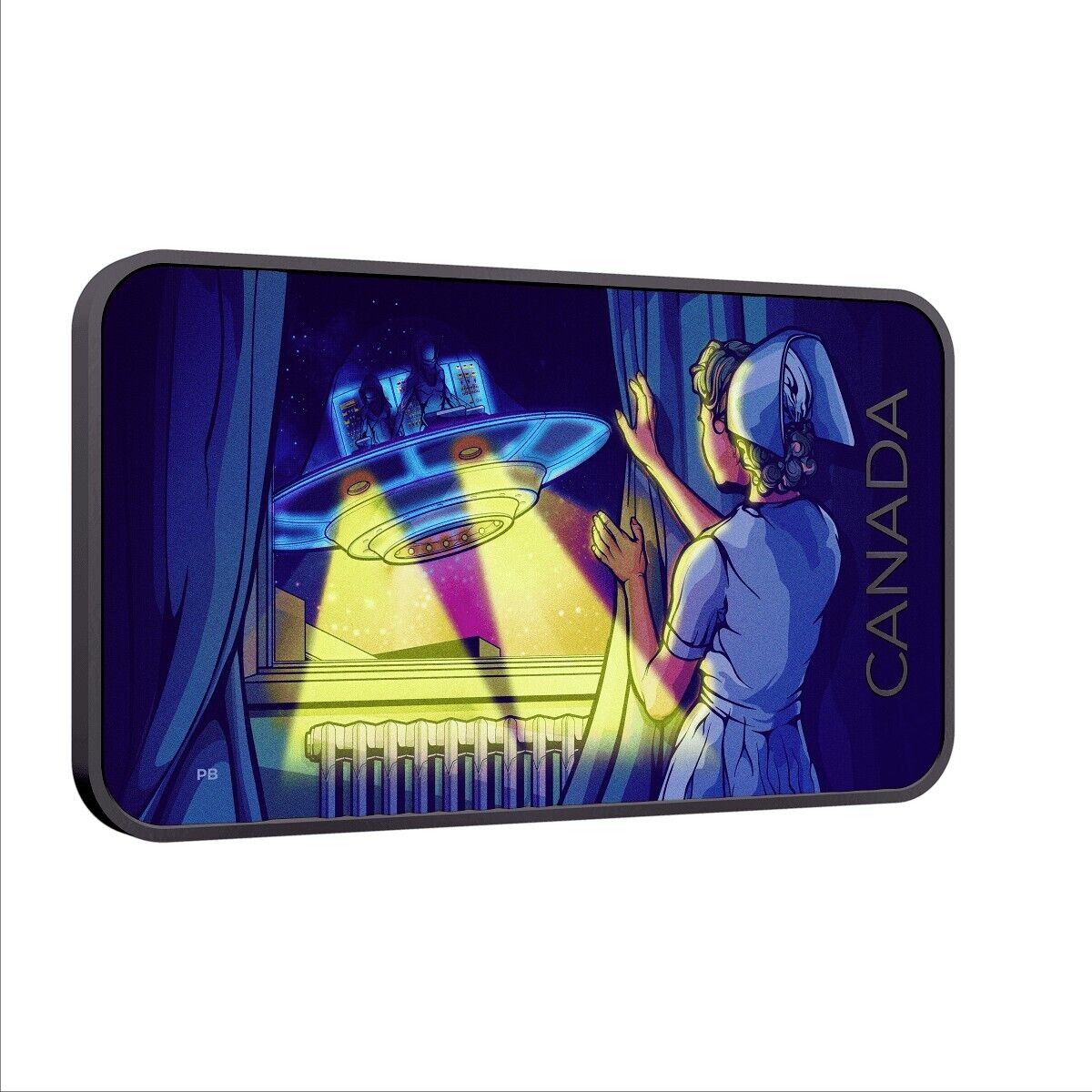 1 Oz Silver Coin 2023 $20 Canada&#39;s Unexplained Phenomena Duncan Incident UFO UV-classypw.com-4