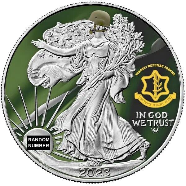 1 Oz Silver Coin 2023 American Eagle $1 Jewish Israel Israeli Defense Forces IDF