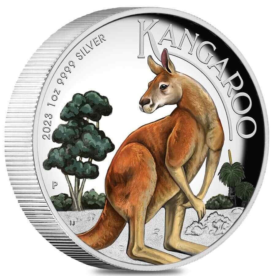 1 Oz Silver Coin 2023 Australia $1 Proof Color Australian Kangaroo High Relief-classypw.com-2