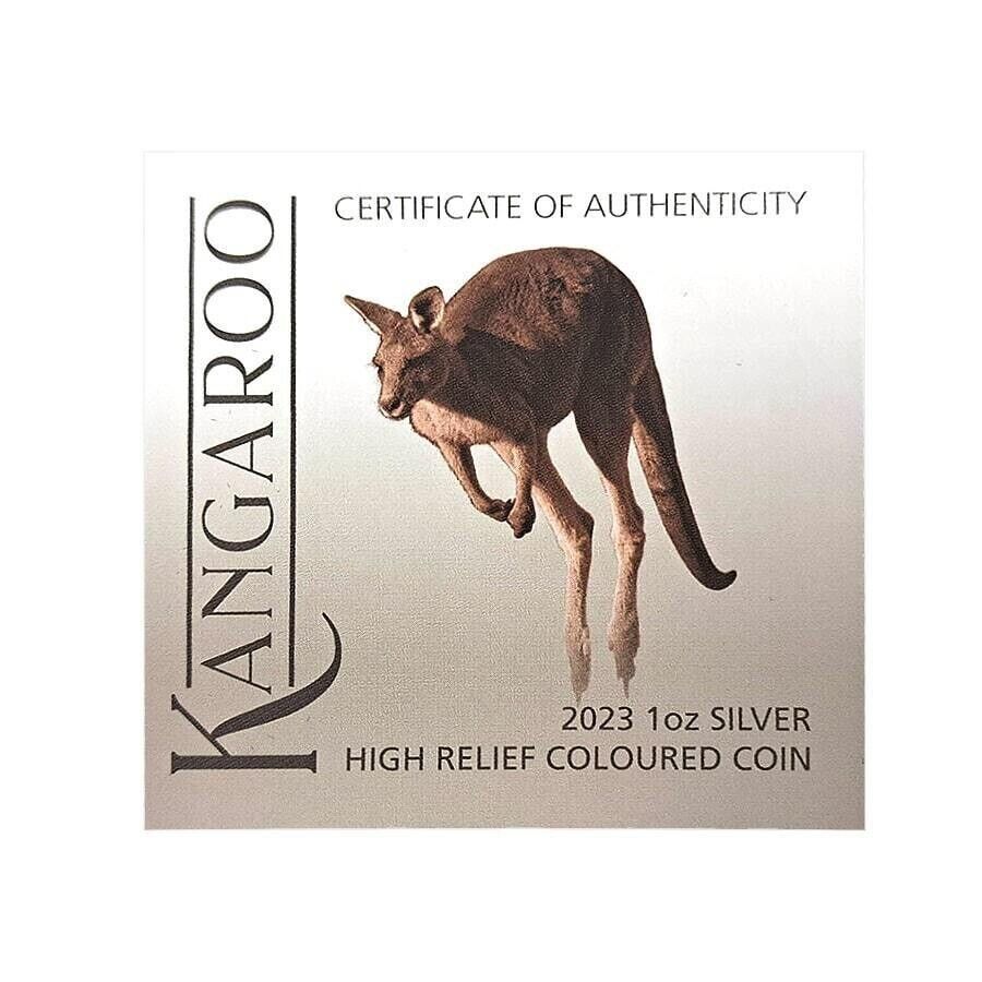 1 Oz Silver Coin 2023 Australia $1 Proof Color Australian Kangaroo High Relief-classypw.com-5