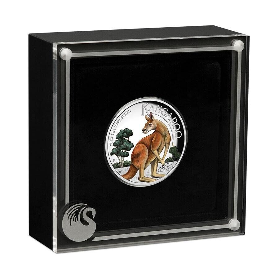1 Oz Silver Coin 2023 Australia $1 Proof Color Australian Kangaroo High Relief-classypw.com-6