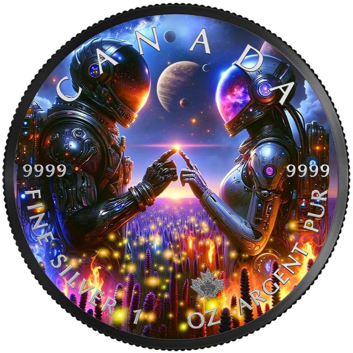 1 Oz Silver Coin 2023 Canada $5 Maple Leaf Astronauts Ennobled LE of 500