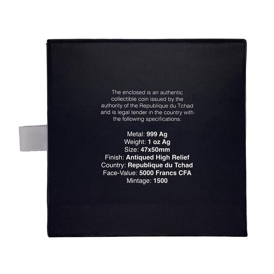 1 Oz Silver Coin 2023 Chad 5000 CFA Gorilla &amp; Child Shaped Antiqued High Relief-classypw.com-6